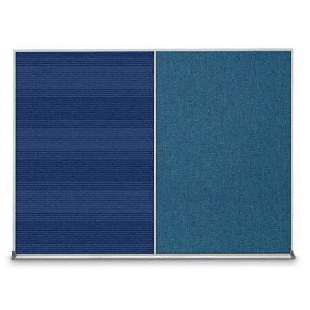 United Visual Products Triple Door Radius Corkboard, 72"X36", G UV8005-GOLD-KEYLIME